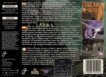 Duke Nukem - Zero Hour (Europe) box cover back